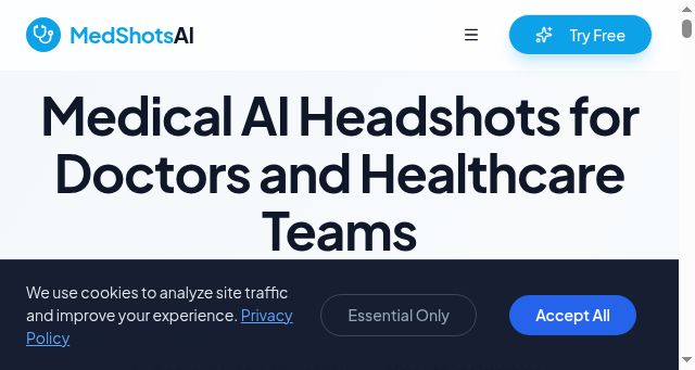 Screenshot of medshotsai.com