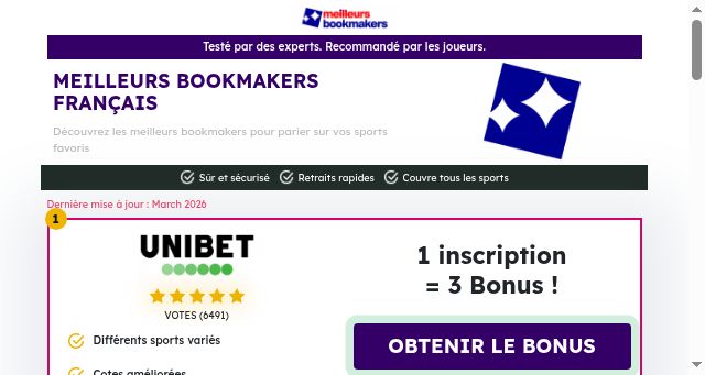 Screenshot of meilleursbookmakers.com