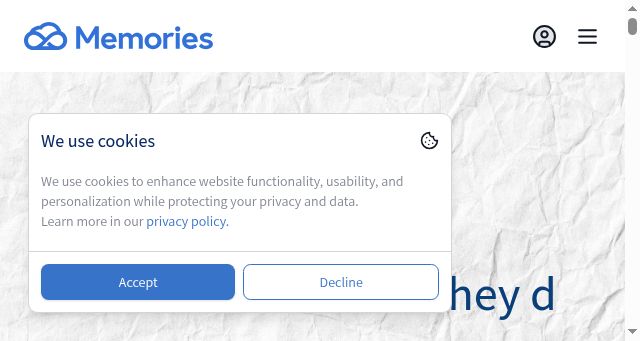 Screenshot of memories.net