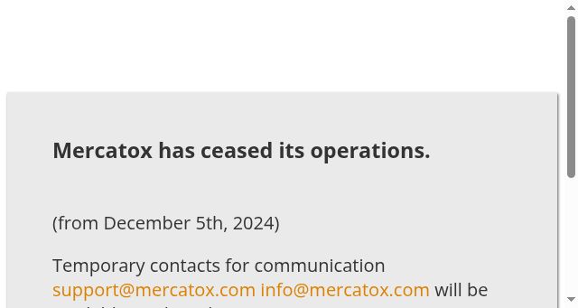 Screenshot of mercatox.com