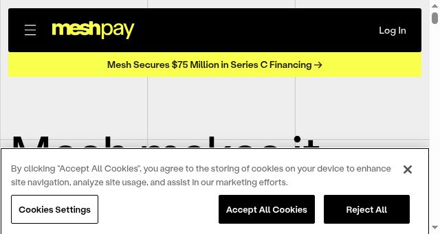 Screenshot of meshpay.com