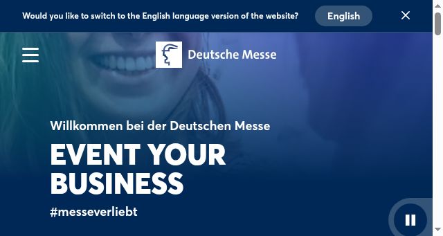 Screenshot of messe.de
