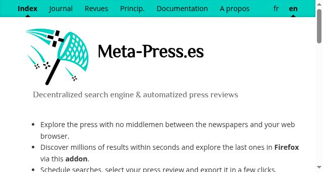 Screenshot of meta-press.es