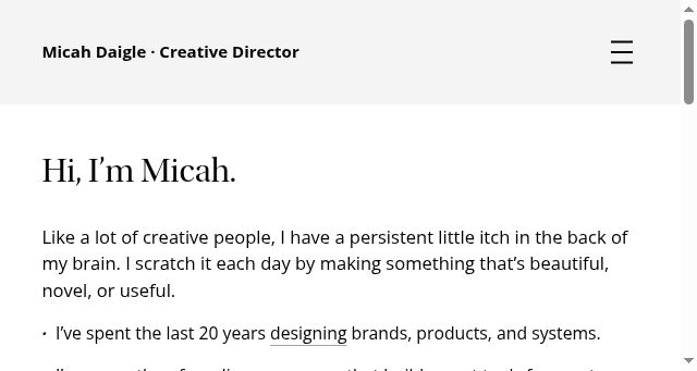 Screenshot of micahdaigle.com