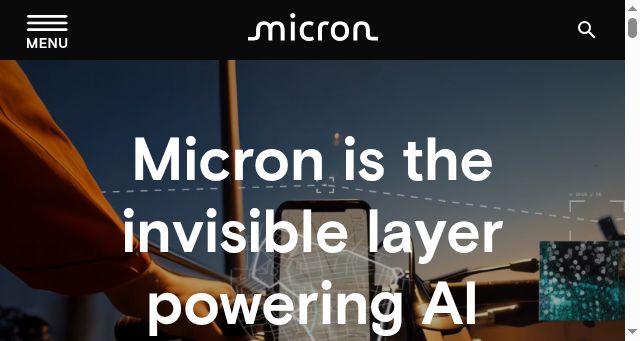 Screenshot of micron.com