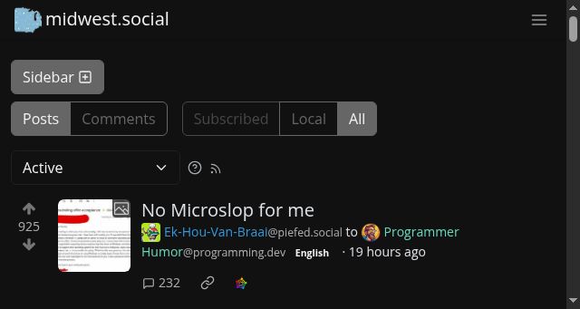 Screenshot of midwest.social