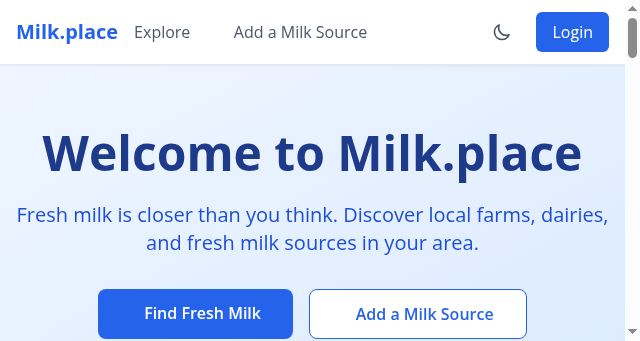 Screenshot of milk.place
