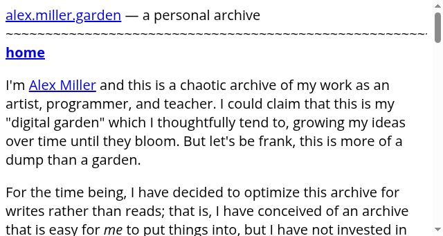 Screenshot of miller.garden
