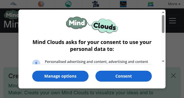 Screenshot of mindclouds.co.uk