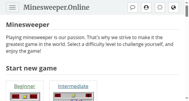 Screenshot of minesweeper.online