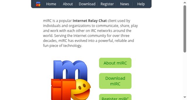 Screenshot of mirc.co.uk