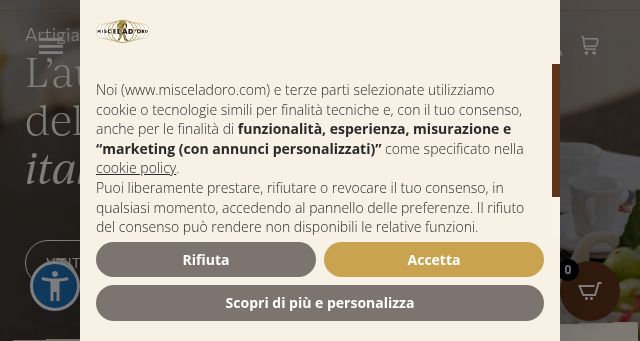Screenshot of misceladoro.com