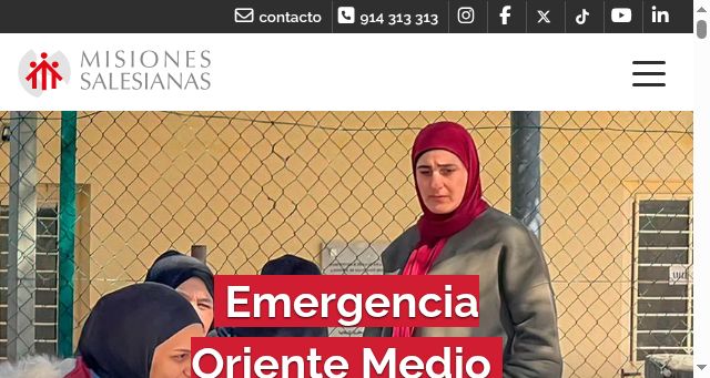 Screenshot of misionessalesianas.org