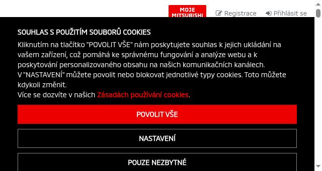 Screenshot of mitsubishi-motors.cz