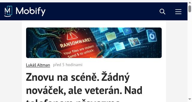 Screenshot of mobify.cz