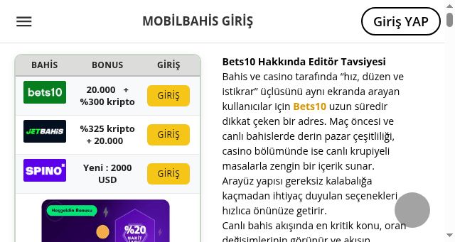 Screenshot of mobilbahis.tel