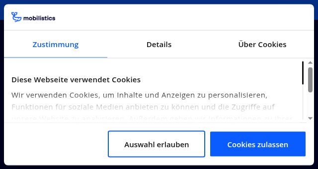 Screenshot of mobilistics.de