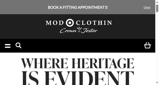 Screenshot of modclothin.co.uk