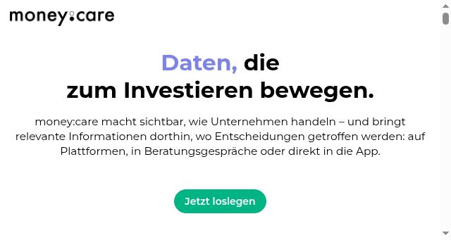 Screenshot of moneycare.io