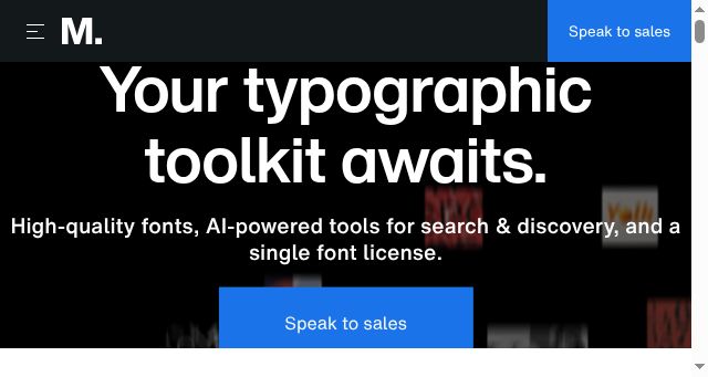 Screenshot of monotypefonts.com