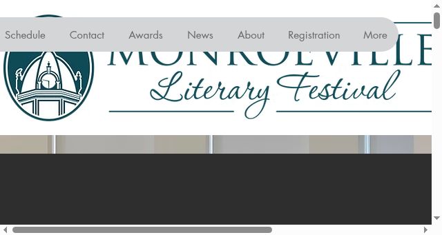 Screenshot of monroevilleliteraryfestival.com