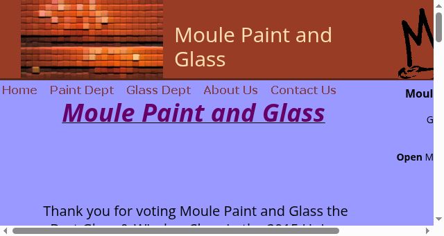 Screenshot of moulepaintandglass.com