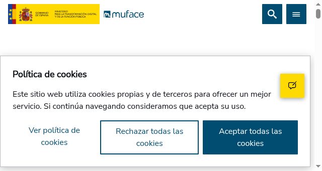 Screenshot of muface.es
