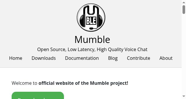 Screenshot of mumble.info