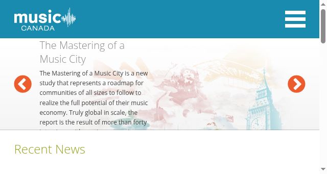 Screenshot of musiccanada.com