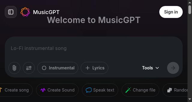 Screenshot of musicgpt.com