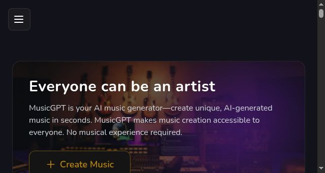 Screenshot of musicgpt.pro