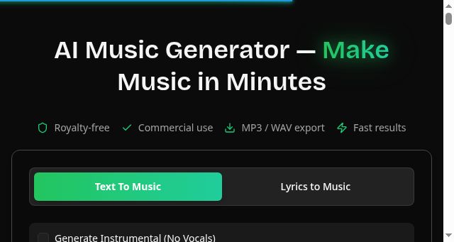 Screenshot of musicmake.ai