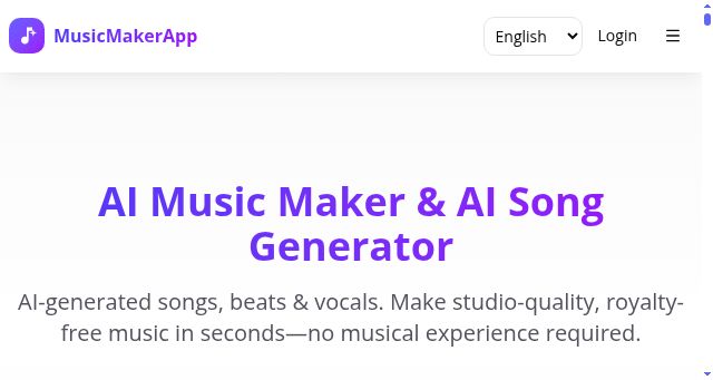 Screenshot of musicmakerapp.com