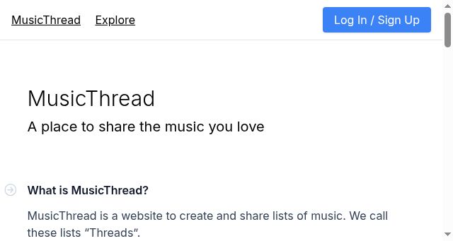 Screenshot of musicthread.app