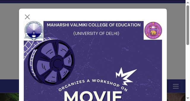 Screenshot of mvce.ac.in