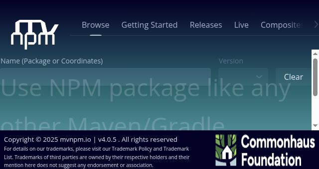 Screenshot of mvnpm.org