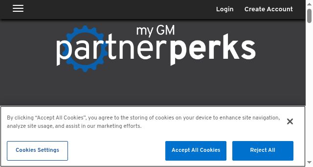 Screenshot of mygmpartnerperks.com