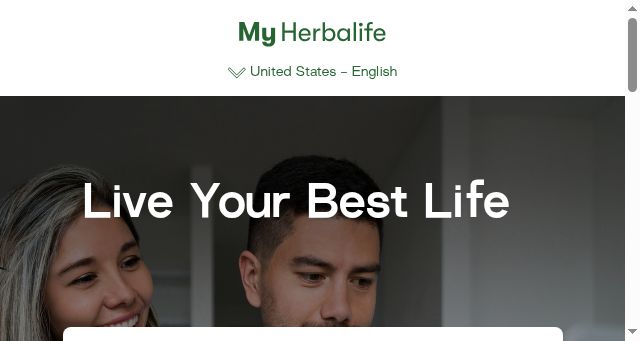 Screenshot of myherbalife.com