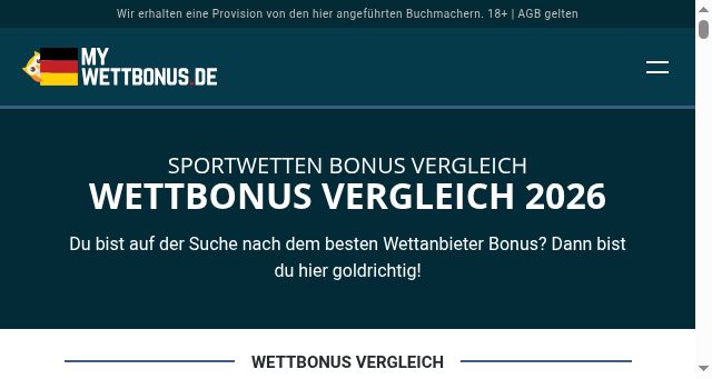 Screenshot of mywettbonus.de