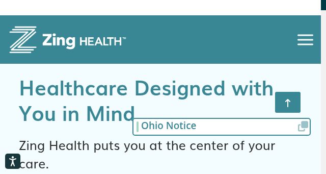Screenshot of myzinghealth.com