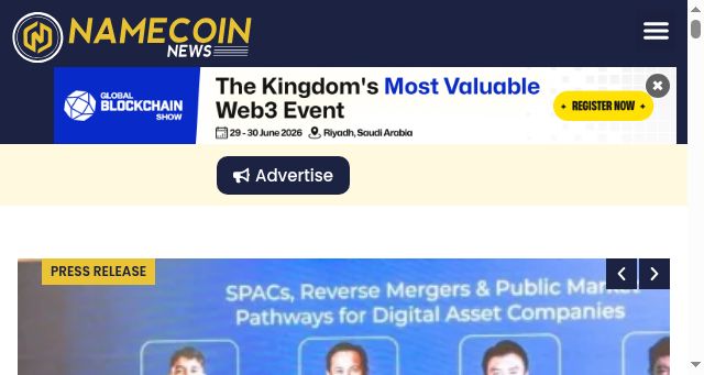 Screenshot of namecoinnews.com