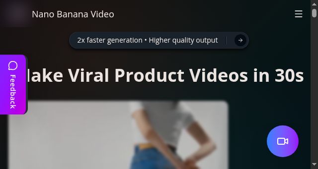 Screenshot of nanabanana.video