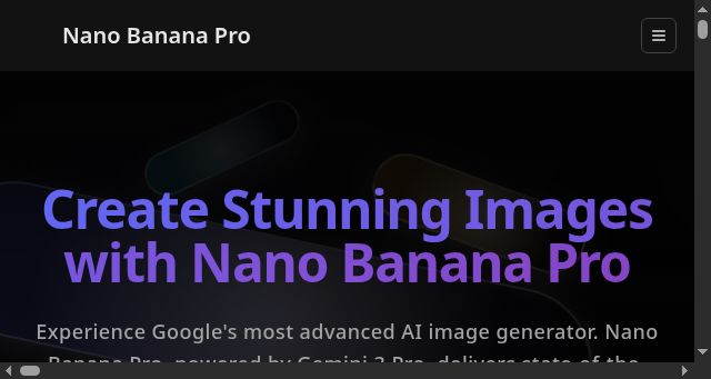 Screenshot of nanabananapro.com
