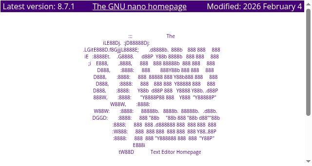 Screenshot of nano-editor.org