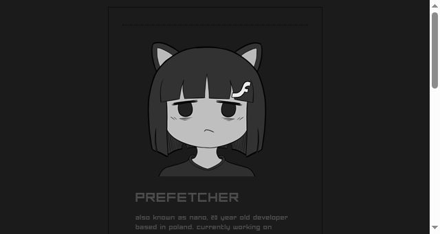 Screenshot of nanoshinono.me