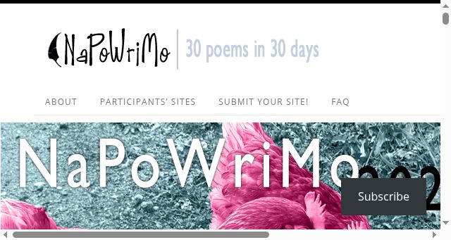Screenshot of napowrimo.net