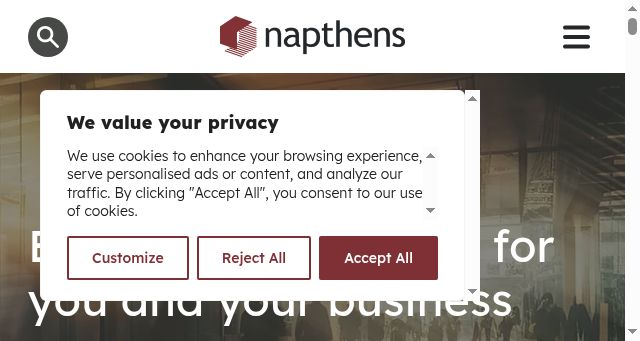 Screenshot of napthens.co.uk