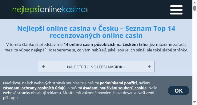 Screenshot of nejlepsionlinekasina.com