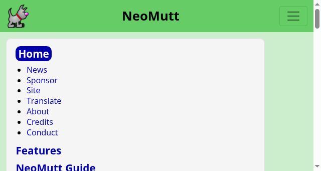 Screenshot of neomutt.org