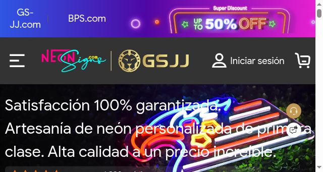 Screenshot of neonsigns.com